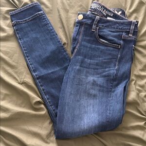 American Eagle Outfitters Women's Dark Blue Skinny Jeans